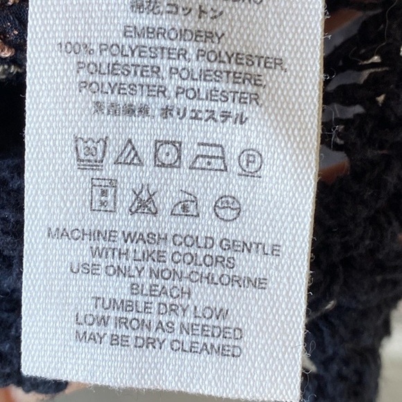 Free People Black Santorini Black and Gold Embroidered Top - Picture 10 of 16